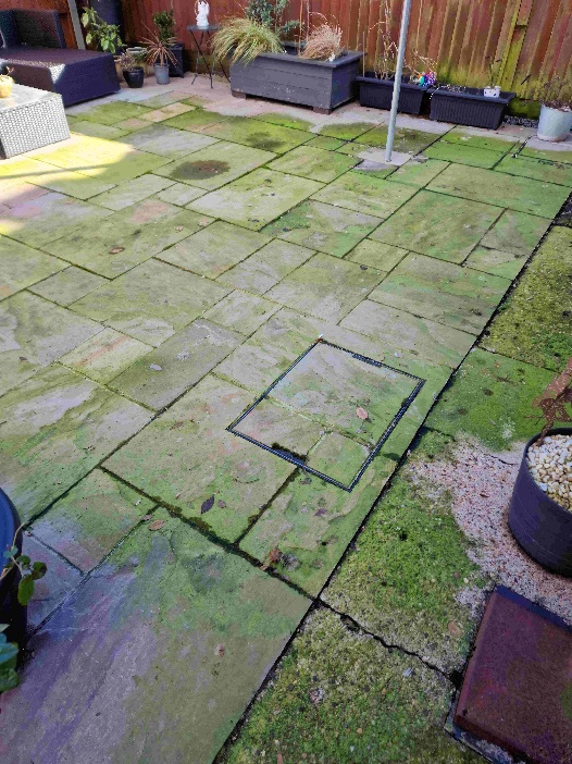 Indian Sandstone Patio Before Renovation Gainsborough