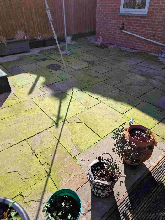 Indian Sandstone Patio Before Renovation Gainsborough