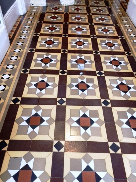 Painted Victorian Hallway Floor Tiled Louth After Restoration