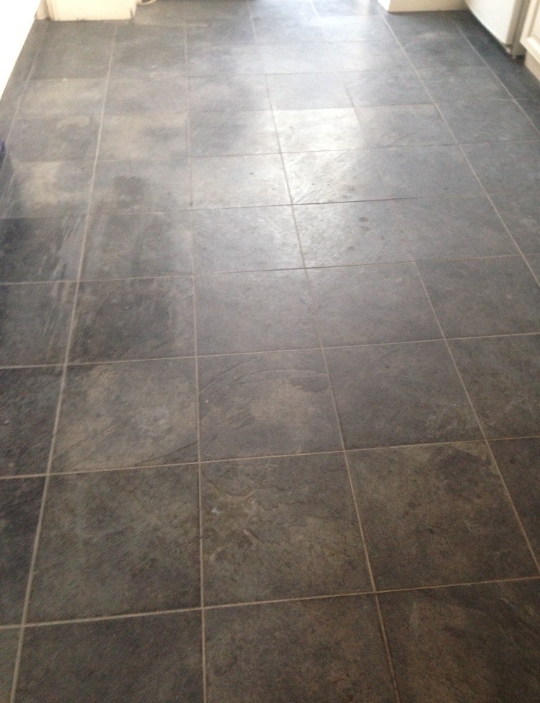 Slate Kitchen Floor Before Cleaning Scunthorpe