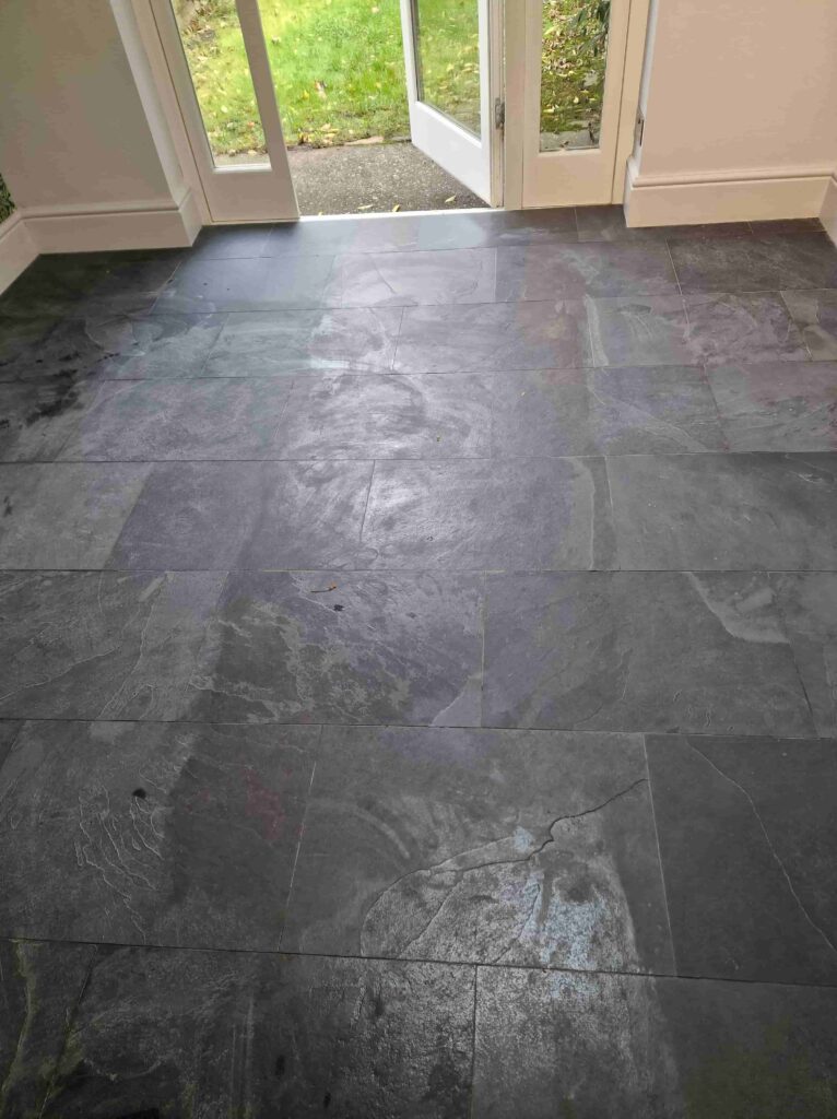 Slate Dining Room Floor Wragby Before Cleaning