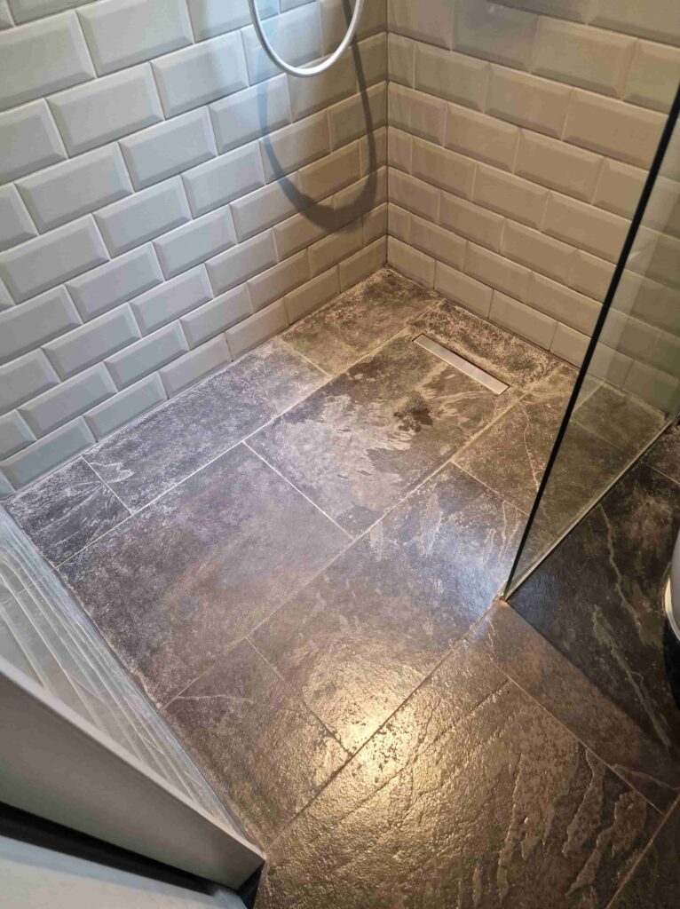 Slate Shower Floor Wragby Before Renovation