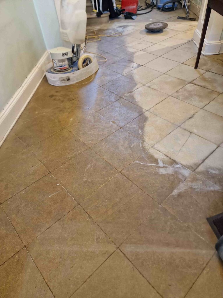 Sandstone Floor Tiles During Cleaning Gainsborough