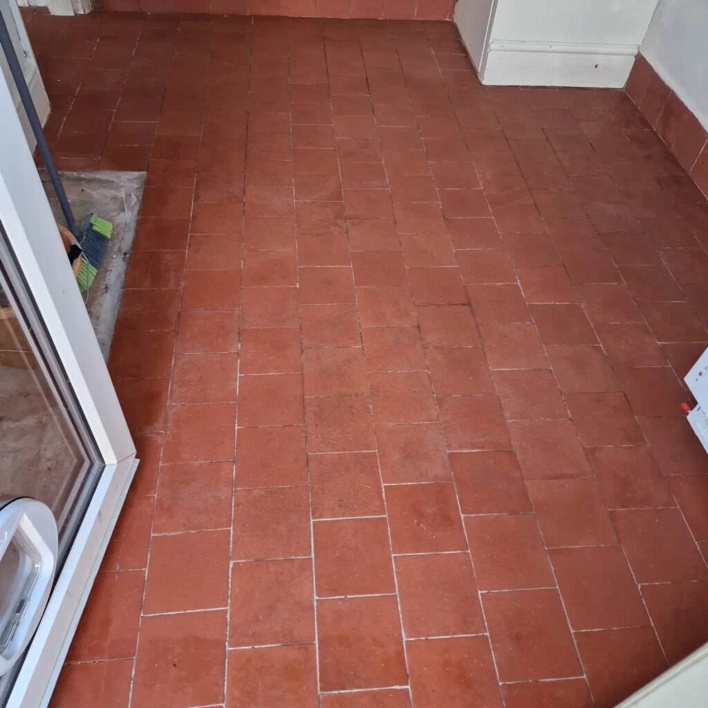Quarry Tiled Kitchen Floor After Restoration Goulceby Louth