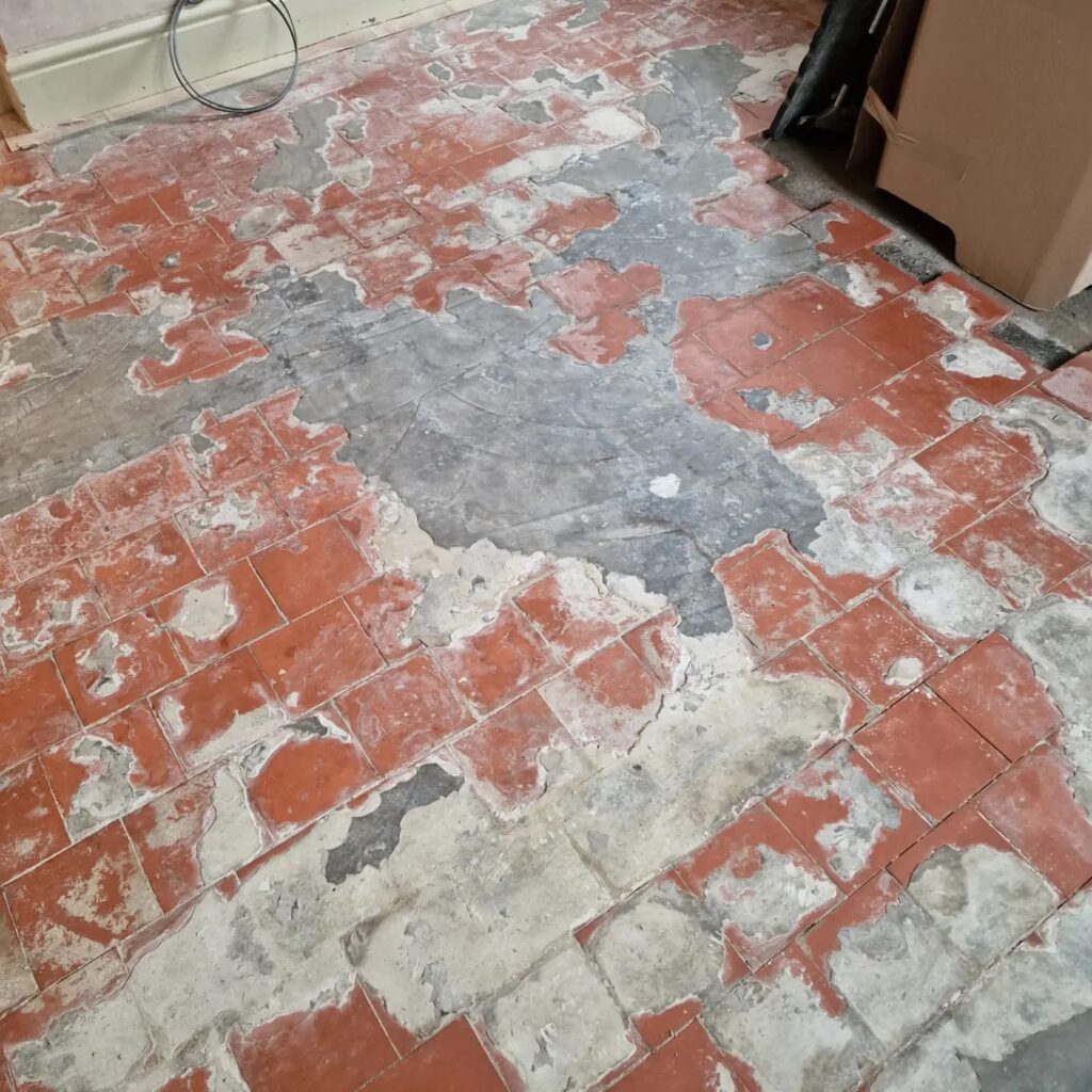 Quarry Tiled Kitchen Floor Before Cleaning Goulceby Louth
