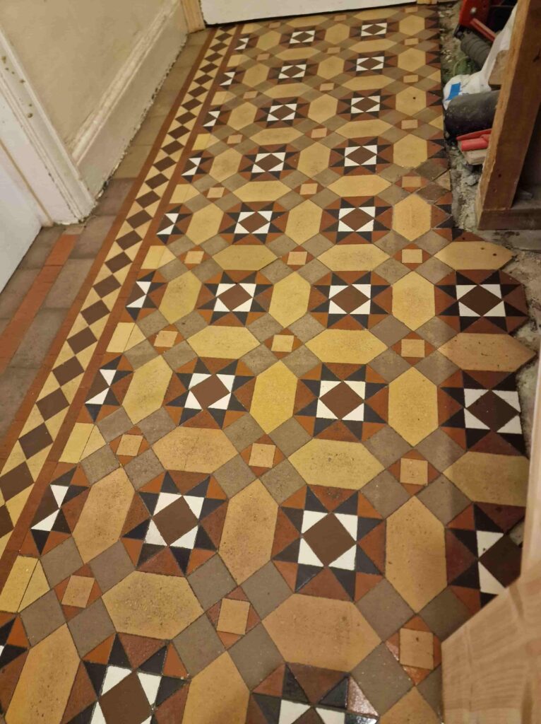 Victorian Tiled Hallway Floor After Restoration Lincoln