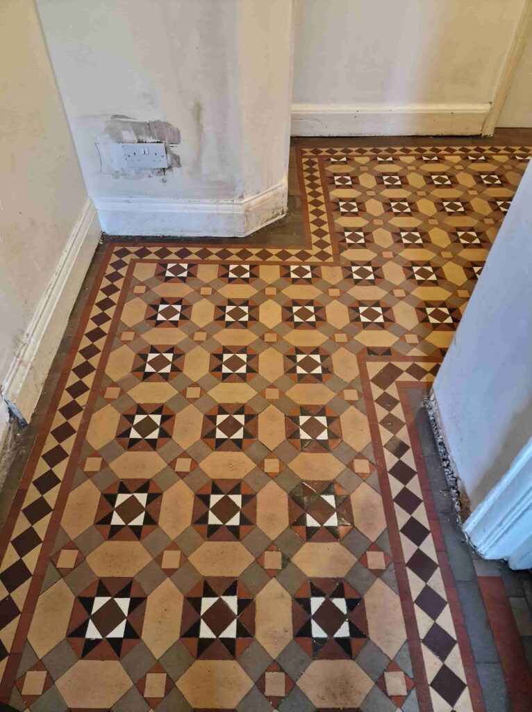 Victorian Tiled Hallway Floor After Restoration Lincoln