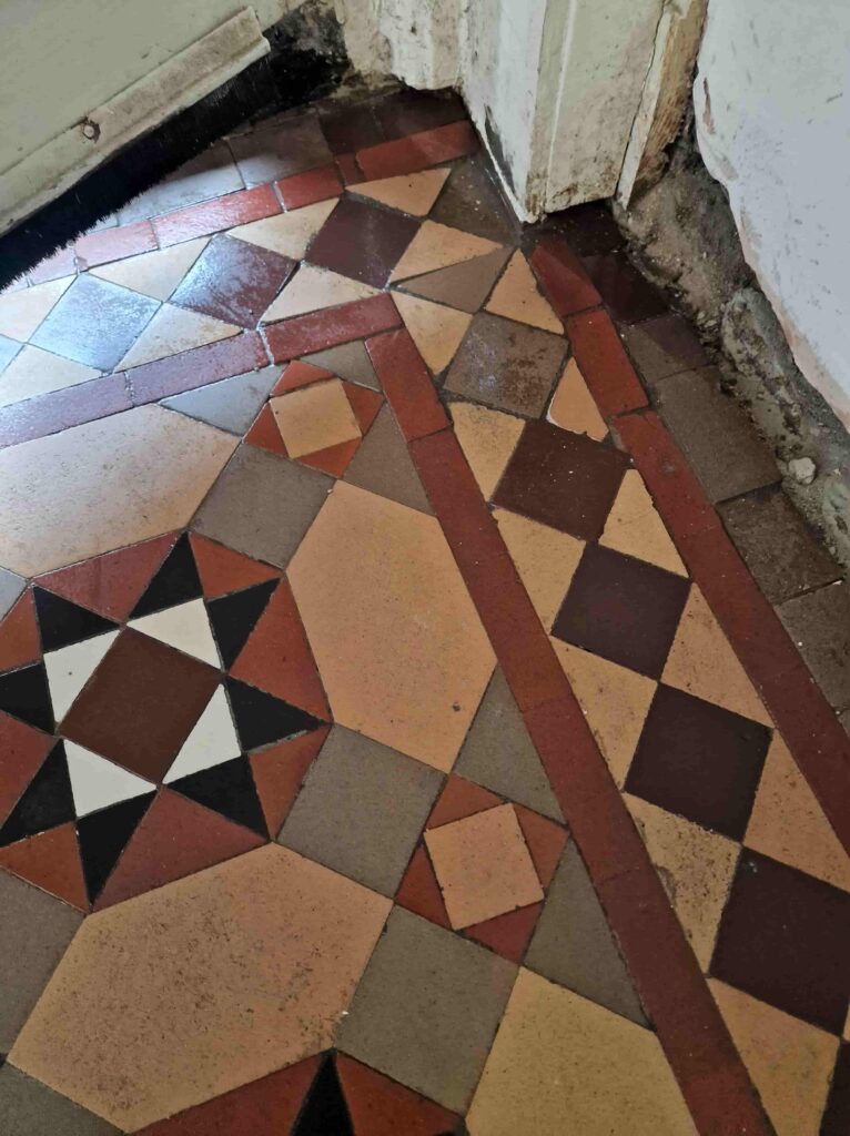 Victorian Tiled Hallway Floor After Restoration Lincoln