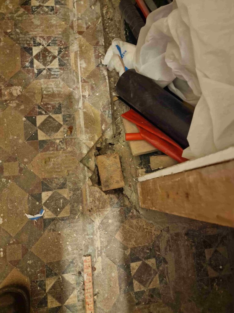 Victorian Tiled Hallway Floor Before Renovation Lincoln