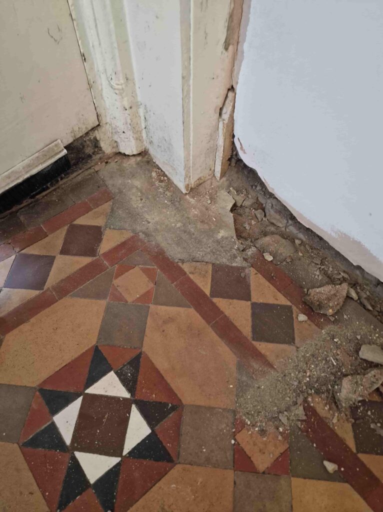 Victorian Tiled Hallway Floor Before Renovation Lincoln