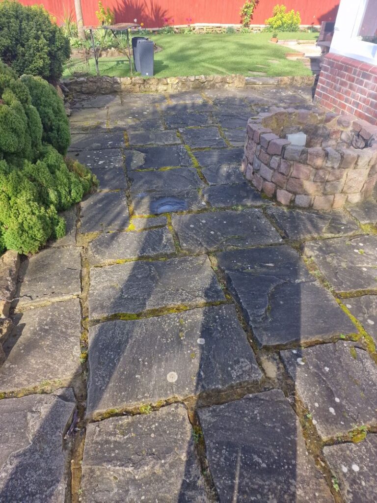 Sandstone Patio Before Cleaning Caistor