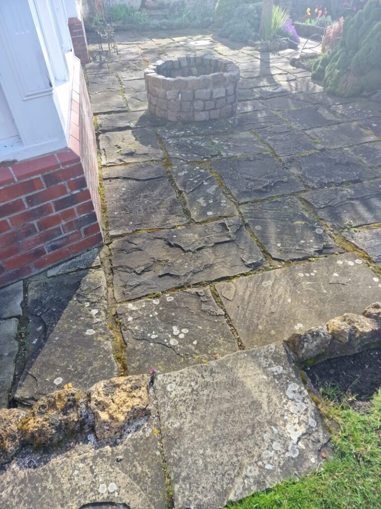 Sandstone Patio Before Cleaning Caistor