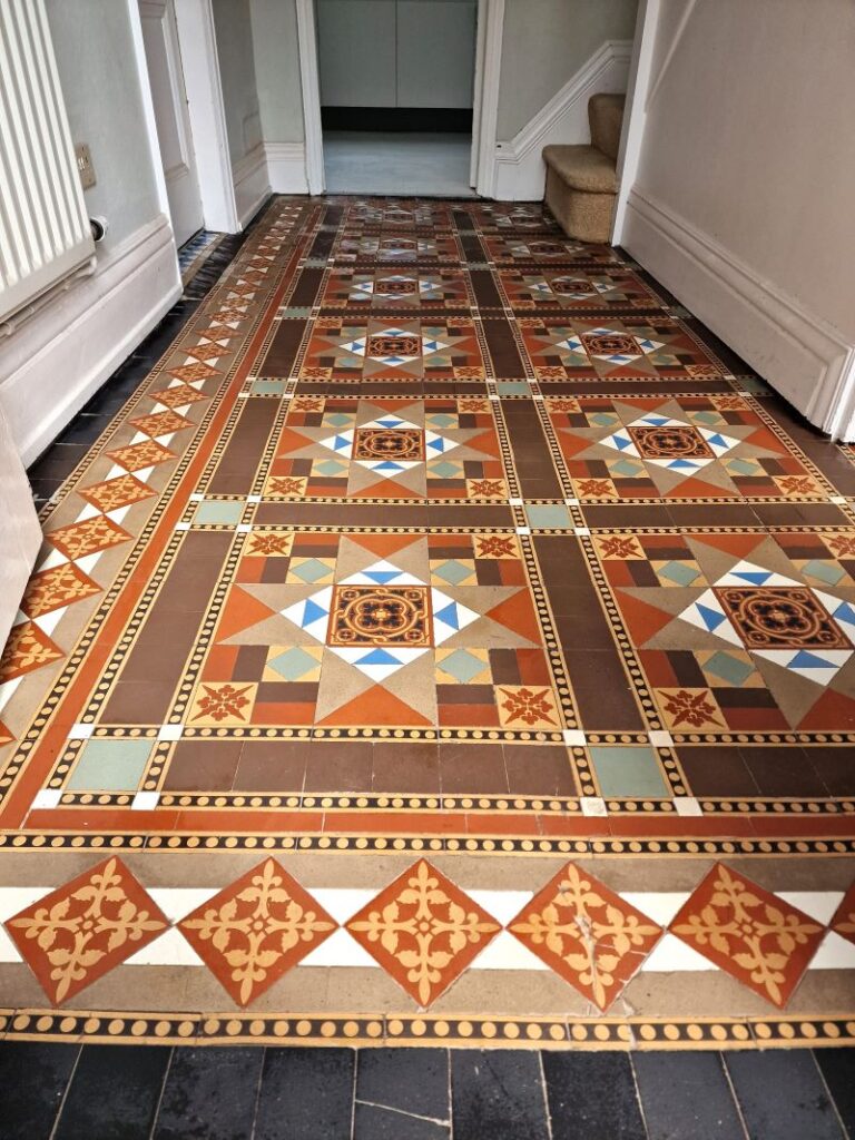 Victorian Tiled Hallway Floor After Restoration Mablethorpe