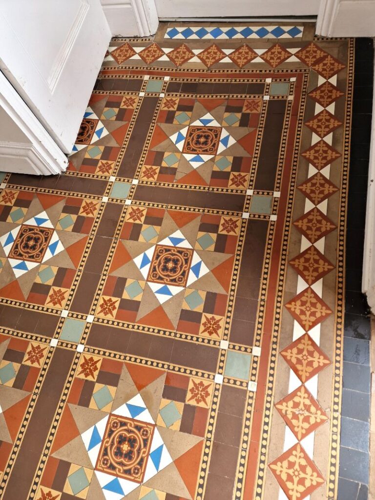 Victorian Tiled Hallway Floor After Restoration Mablethorpe